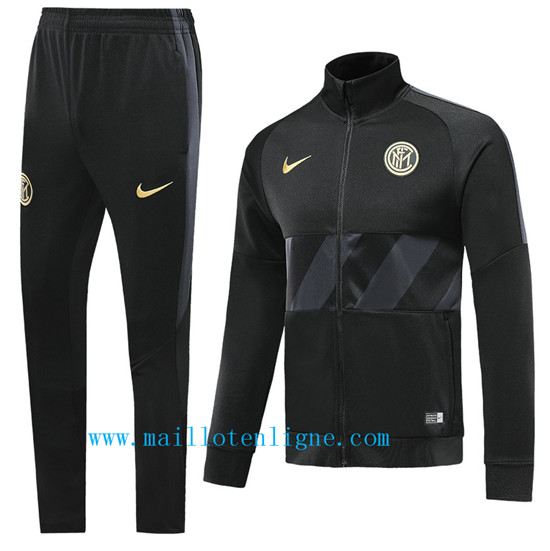 Maillotenligne Veste Survetement Inter Milan Noir 2019/2020 Col