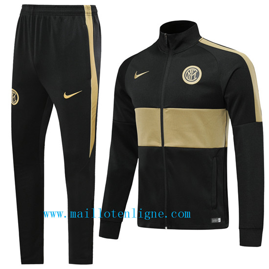 Maillotenligne Veste Survetement Inter Milan Noir/Kaki 2019/2020