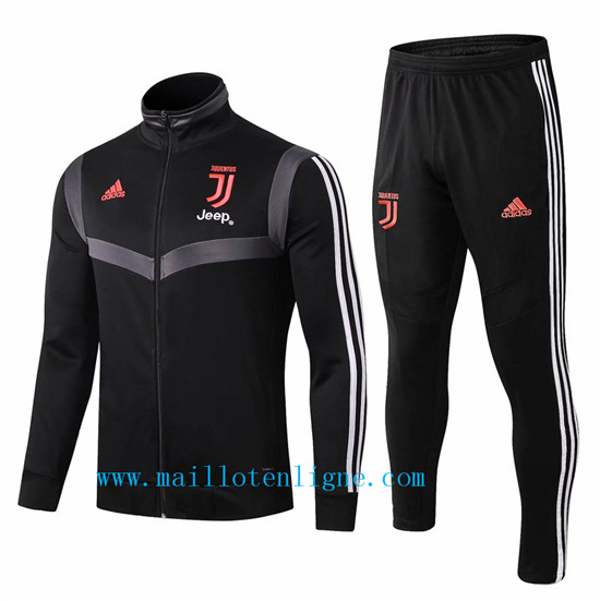 Maillotenligne Veste Survetement Juventus Noir 2019/2020 Col Hau