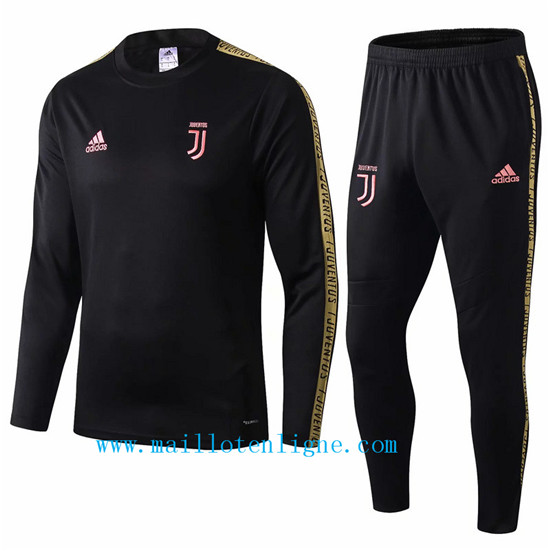 Maillotenligne Survetement Juventus Noir/Jaune 2019/2020 Col Ron