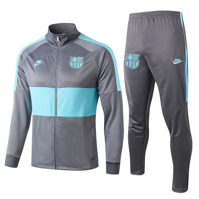 M116 Ensemble foot Barcelone Veste Survetement Gris 2019 2020