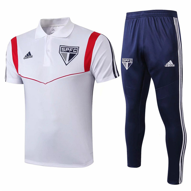 M160 Maillot du Sao Paulo POLO Entrainement Blanc/Bleu Marine 2019 2020