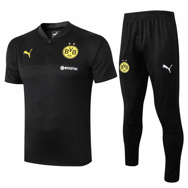 M162 Maillot du Borussia Dortmund Entrainement Noir 2019 2020 Col V