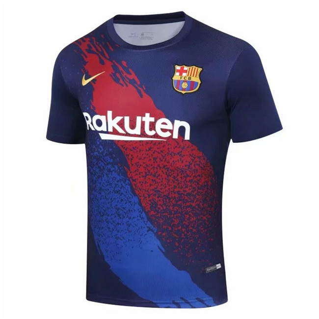 M163 Maillot du Barcelone Entrainement Bleu Marine Col Rond 2019 2020