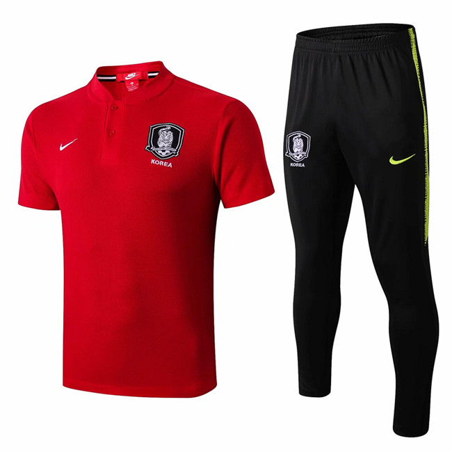 M176 Maillot du Corée Entrainement Rouge/Noir 2019 2020 Col V