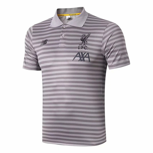 M186 Maillot du Liverpool POLO Entrainement bande Gris 2019 2020