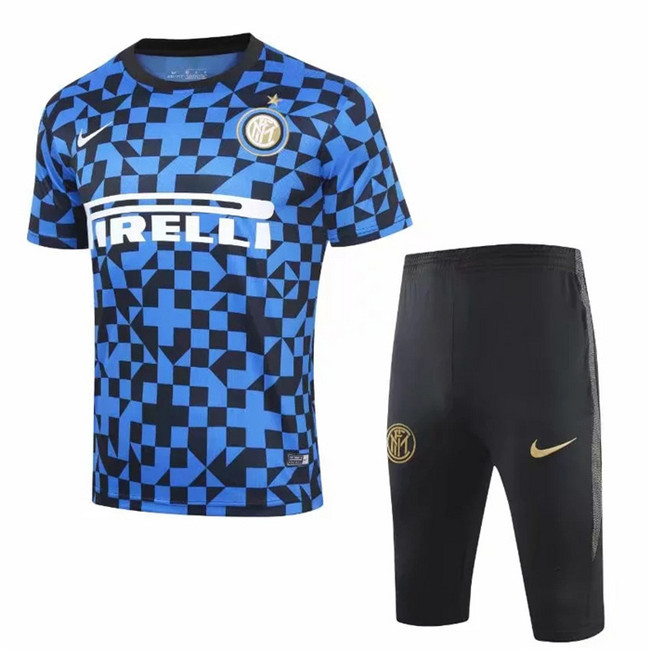 M201 Maillot du Inter Milan Entrainement Bleu/Noir Col Rond 2019 2020