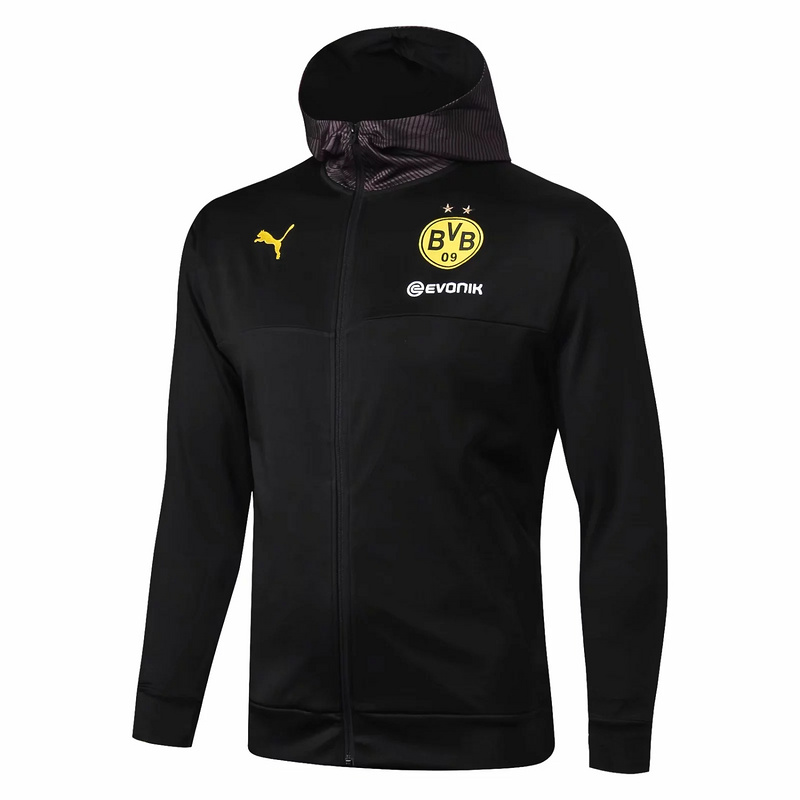 M237 Vestes foot Borussia Dortmund Noir 2019 2020 à Capuche