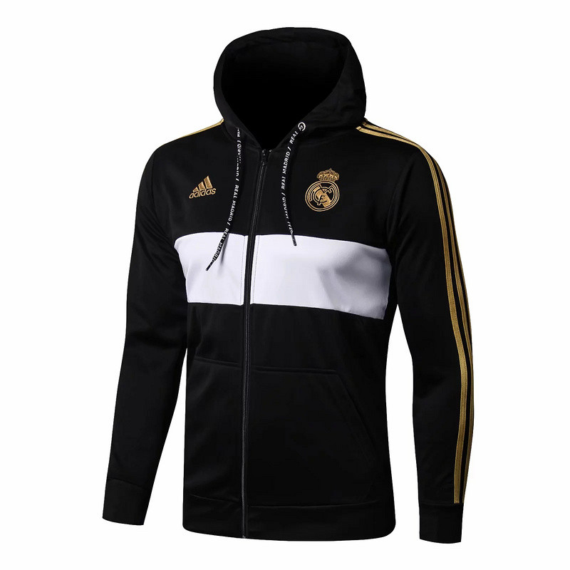 M256 Vestes foot Real Madrid Noir/Blanc 2019 2020 a Capuche