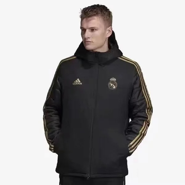 M260 Vestes foot Real Madrid Doudoune Noir à Capuche