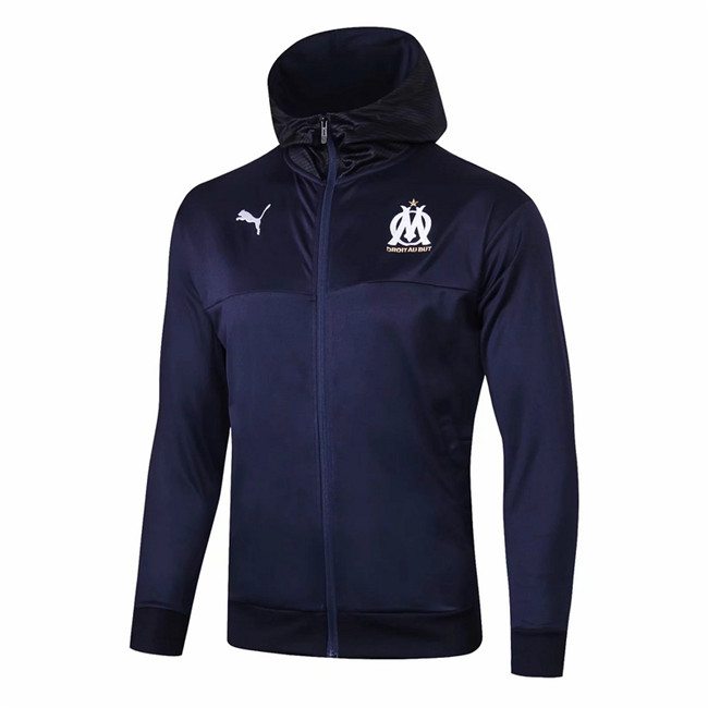 M279 Vestes foot Marseille Bleu Marine à Capuche 2019 2020