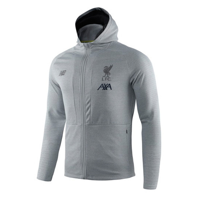 M303 Vestes foot Liverpool Gris à Capuche 2019 2020