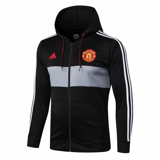 M318 Vestes foot Manchester United Noir à Capuche 2019 2020