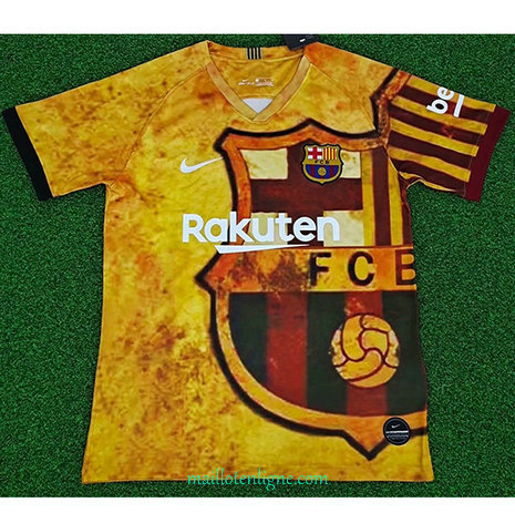 Thai Maillot de Barce Jaune 2020 2021