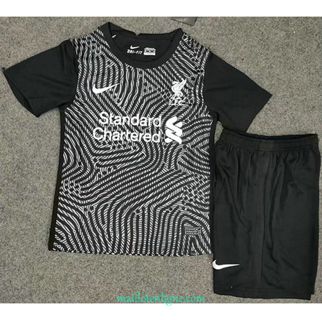 Thai Maillot de Liverpool Enfant Gardien de but Noir 2020 2021