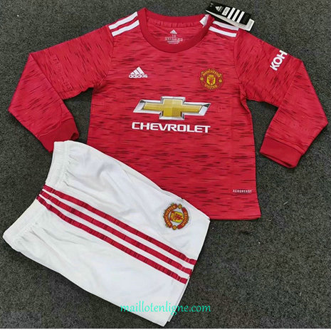 Thai Maillot de Manchester United Enfant Domicile Manche Longue 2020 2021