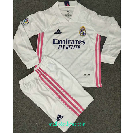 Thai Maillot du Real Madrid Enfant Domicile Manche Longue 2020 2021