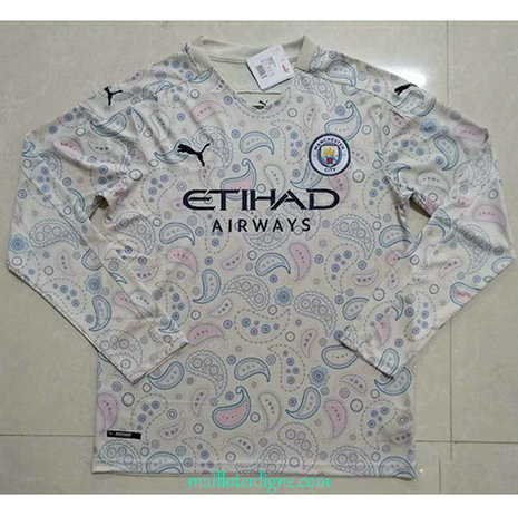 Thai Maillot de Manchester City Third Manche Longue 2020 2021