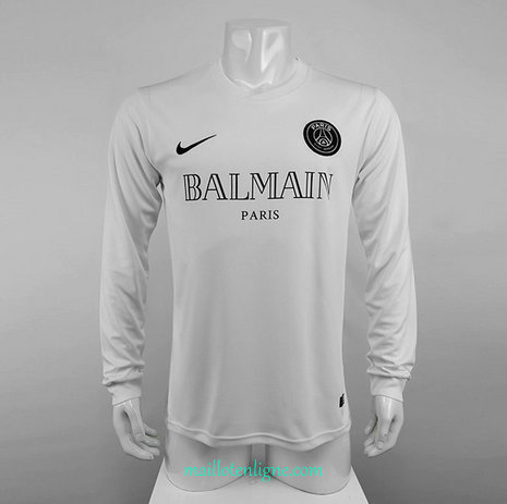 Thai Maillot du PSG Manche Longue Blanc 2020 2021