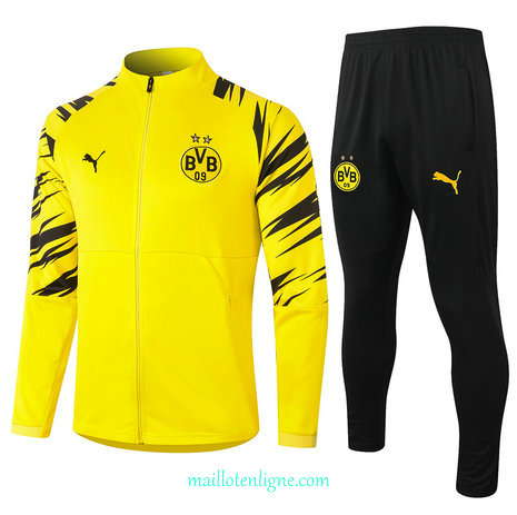 Thai Ensemble foot Borussia Dortmund Veste Survetement Jaune 2020 2021