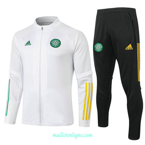 Thai Ensemble foot Celtic Veste Survetement Blanc 2020 2021