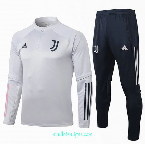 Thai Ensemble foot Juventus Enfant Survetement Gris clair 2020 2021