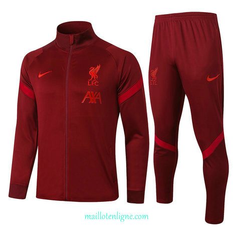 Thai Ensemble foot Liverpool Veste Survetement Rouge 2020 2021