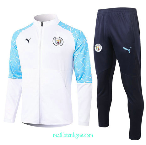 Thai Ensemble foot Manchester City Veste Survetement Blanc 2020 2021