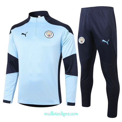 Thai Ensemble foot Manchester City Survetement Bleu clair 2020 2021