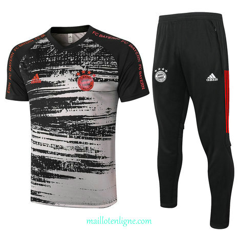 Thai Maillot de Maillot Training Bayern Munich Noir/Gris 2020 2021