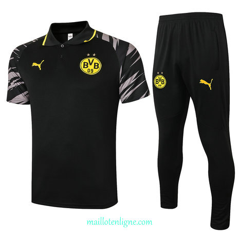 Thai Maillot du Maillot Training Borussia Dortmund POLO Noir 2020 2021