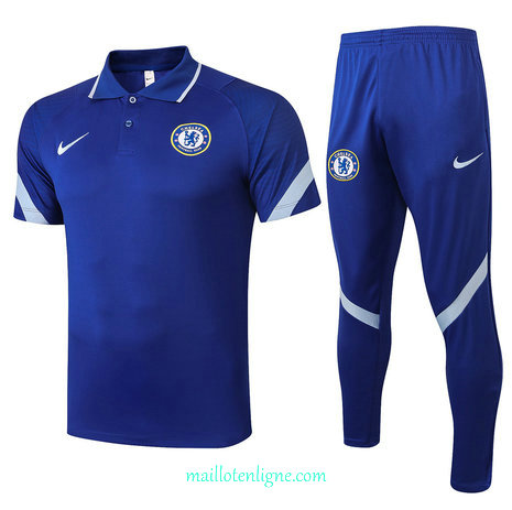 Thai Maillot du Maillot Training Chelsea Polo Bleu 2020 2021