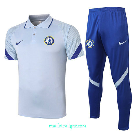 Thai Maillot de Maillot Training Chelsea Polo Gris clair 2020 2021