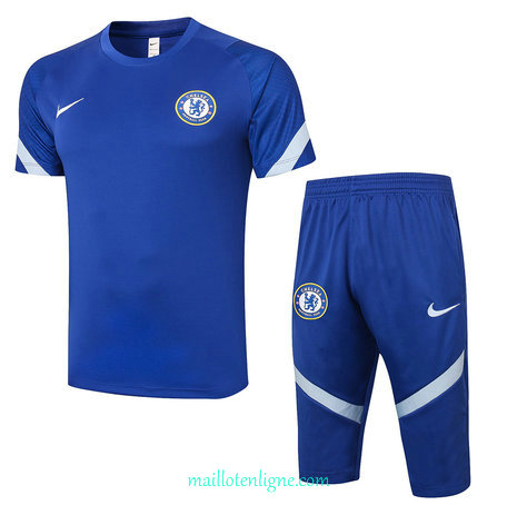 Thai Maillot de Maillot Training Chelsea 3/4 Bleu 2020 2021