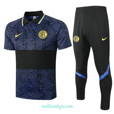 Thai Maillot du Maillot Training Inter Milan Polo Bleu/Noir 2020 2021