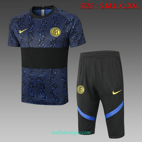 Thai Maillot du Maillot Training Inter Milan 3/4 Bleu/Noir 2020 2021