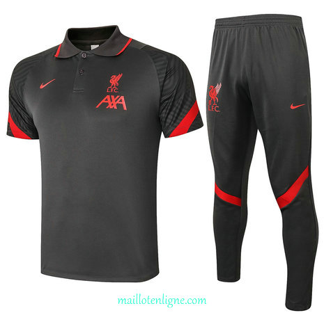 Thai Maillot de Maillot Training Liverpool POLO Gris foncé 2020 2021