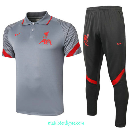 Thai Maillot de Maillot Training Liverpool POLO Gris clair 2020 2021