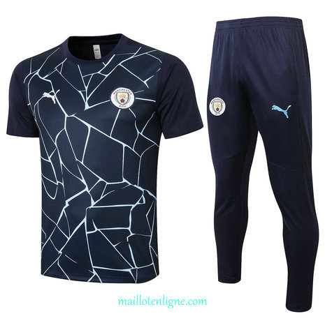 Thai Maillot du Maillot Training Manchester City Bleu Marine 2020 2021