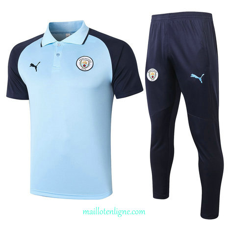 Thai Maillot du Maillot Training Manchester City POLO Bleu clair/Bleu Marine 2020 2021