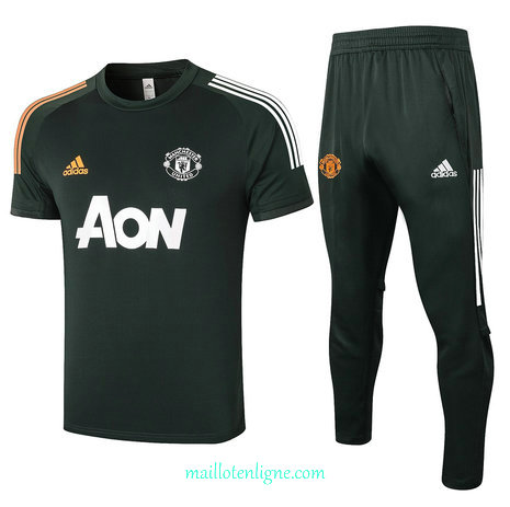 Thai Maillot du Maillot Training Manchester United Vert foncé 2020 2021