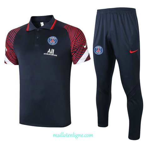 Thai Maillot du Maillot Training PSG Polo Bleu Marine/Rouge 2020 2021