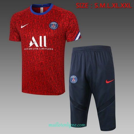 Thai Maillot de Maillot Training PSG 3/4 Rouge 2020 2021