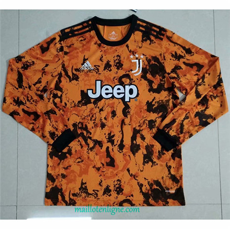 Thai Maillot du Juventus orange Manche Longue 2020 2021