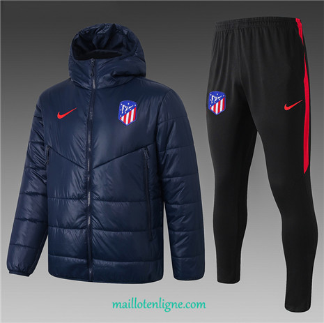 Thai Ensemble foot Atletico Madrid Doudoune Bleu Marine 2020 2021