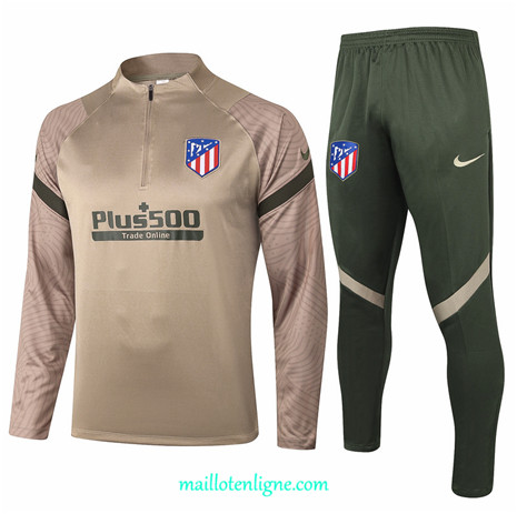 Thai Ensemble foot Atletico Madrid Survetement Kaki 2020 2021