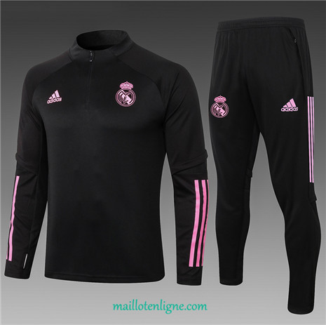 Thai Ensemble foot Real Madrid Enfant Survetement Noir/Rouge 2020 2021