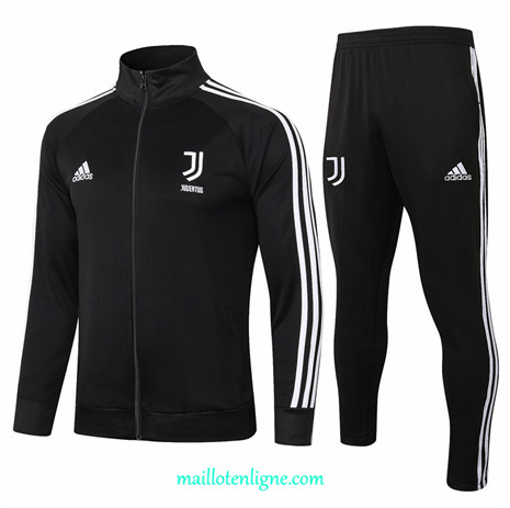 Thai Ensemble foot Juventus Veste Survetement Noir/Blanc 2020 2021