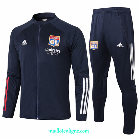 Thai Ensemble foot Lyon Veste Survetement Bleu Marine 2020 2021