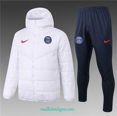 Thai Ensemble foot PSG Doudoune Blanc 2020 2021